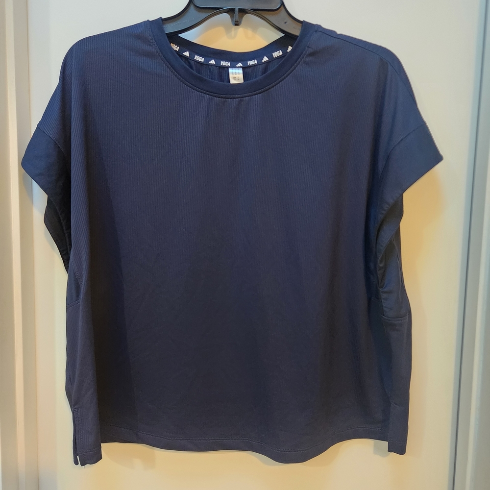 adidas Navy Short-Sleeve Crewneck Shirt